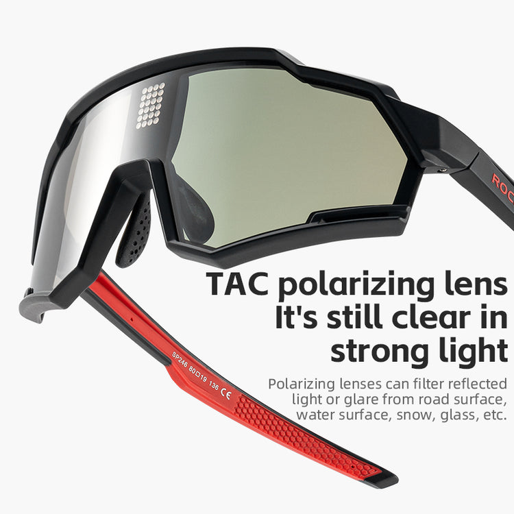 ROCKBROS Cycling Photochromic Electronic Colour Changing Sunglasses Clear