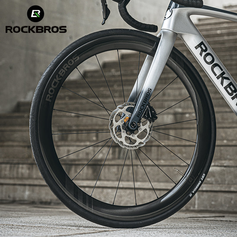 ROCKBROS Road Bike Carbon Fiber Wheelset 50mm Rim Disc Brake 700C Bike Wheels Clincher/Tubeless