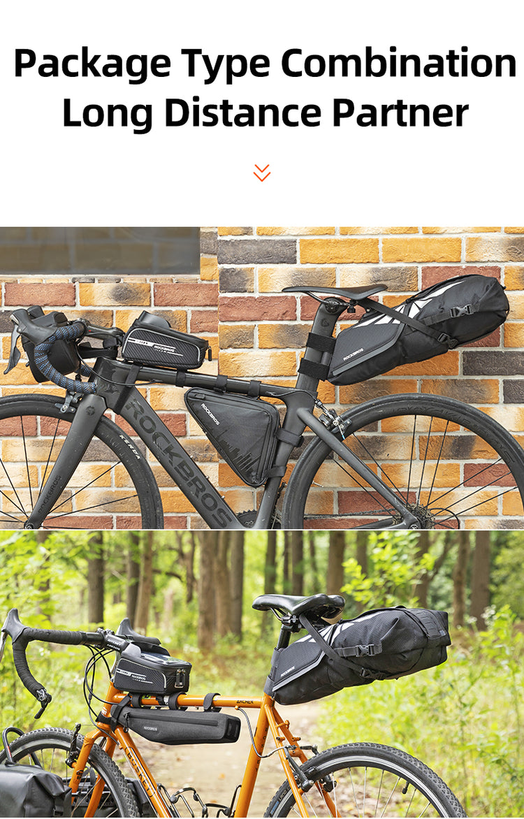 ROCKBROS Bike Saddle Bag Foldable 8L Waterproof Bicycle Seat Bag Tail Bag