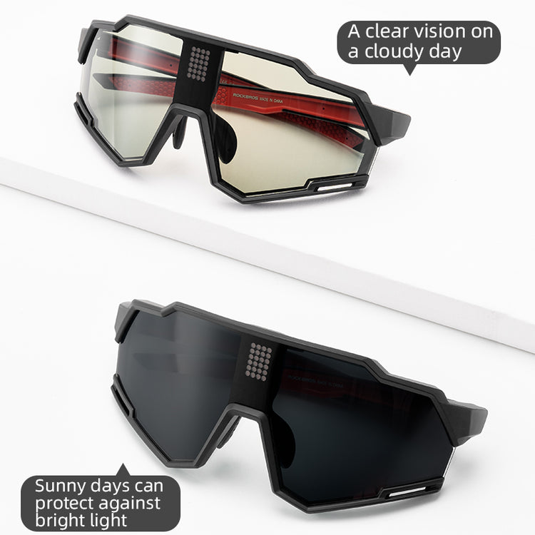 ROCKBROS Cycling Photochromic Electronic Colour Changing Sunglasses Clear