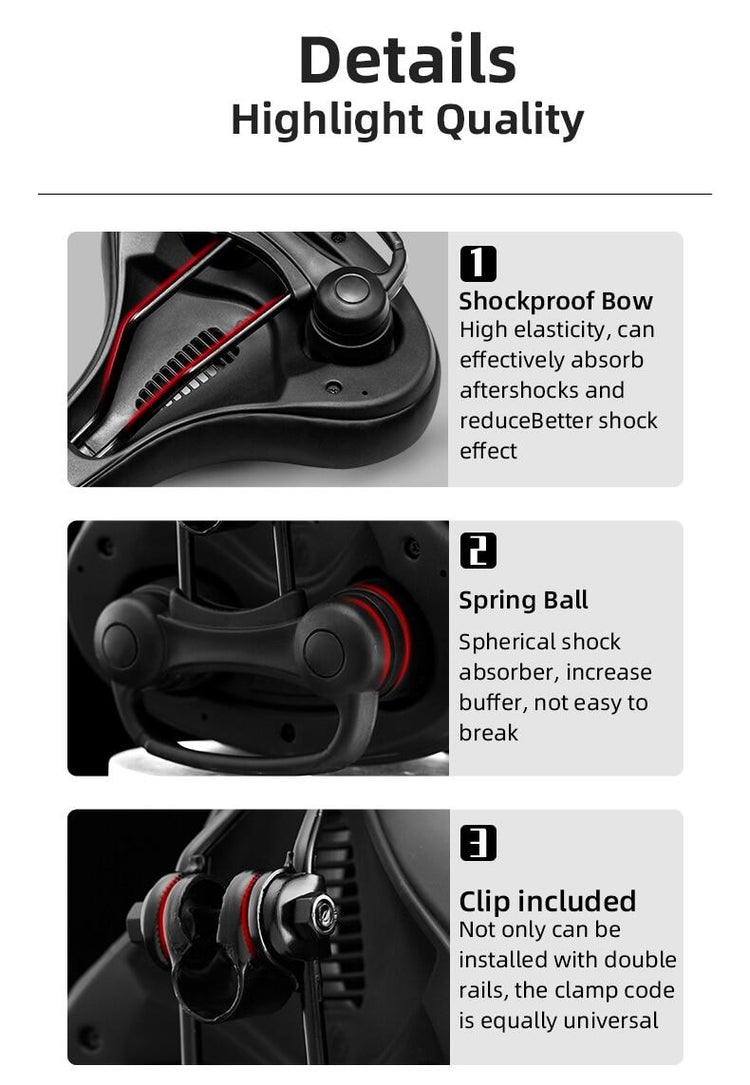 ROCKBROS Bike Bicycle Saddle Seat With Handle Comfort Shockproof Memory Foam Reflective Cycling Cushion