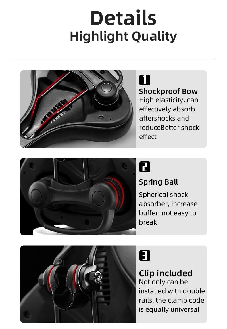 ROCKBROS Bike Bicycle Saddle Seat With Handle Comfort Shockproof Memory Foam Reflective Cycling Cushion