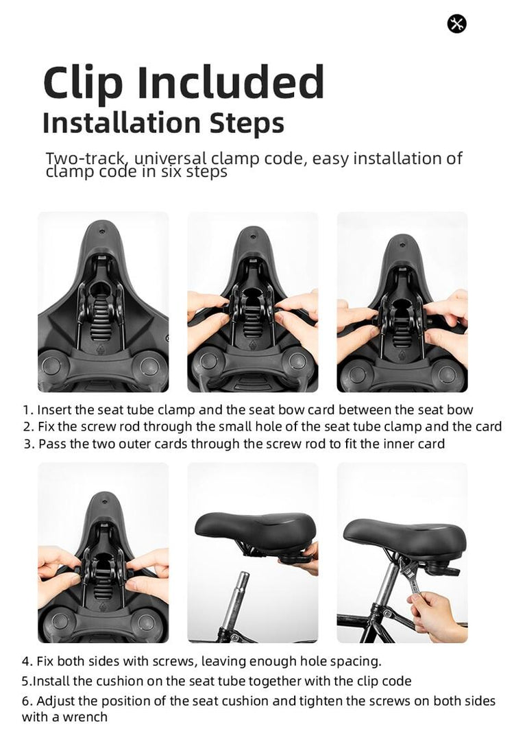 ROCKBROS Bike Bicycle Saddle Seat With Handle Comfort Shockproof Memory Foam Reflective Cycling Cushion