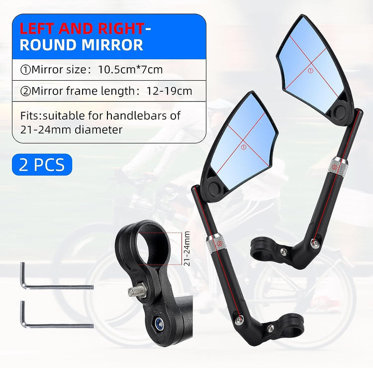 ROCKBROS Anti Glare Bike Handlebar Rear View Mirror 360° Rotation