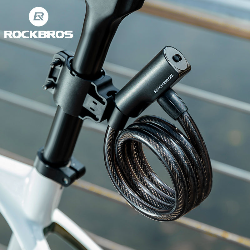 ROCKBROS Bicycle Stell Cable Lock Security Anti-theft Portable Key Lock for MTB Road Bike Motorcycle Lock