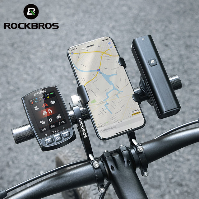 ROCKBROS Bike Handlebar Extender Double Bike Handlebar Bracket Mount Bicycle Handlebar Extension Lightweight Durable for Holding Bicycle Speedometer GPS Phone Mount Holder