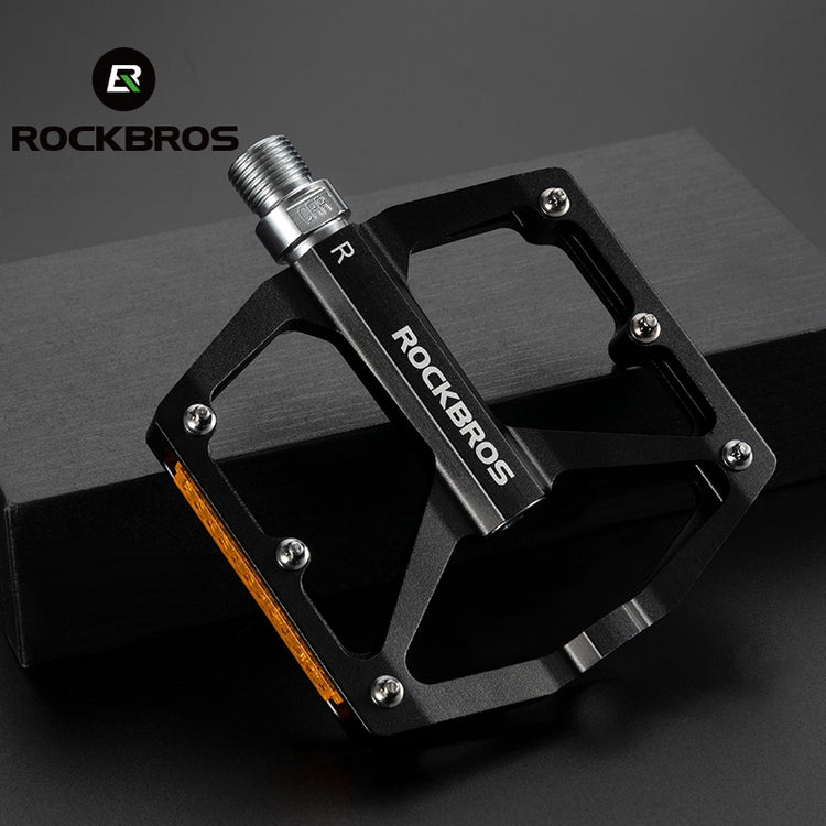 ROCKBROS Aluminium Alloy Non-Slip Reflective Bicycle Pedals For MTB Mountain Road Bike