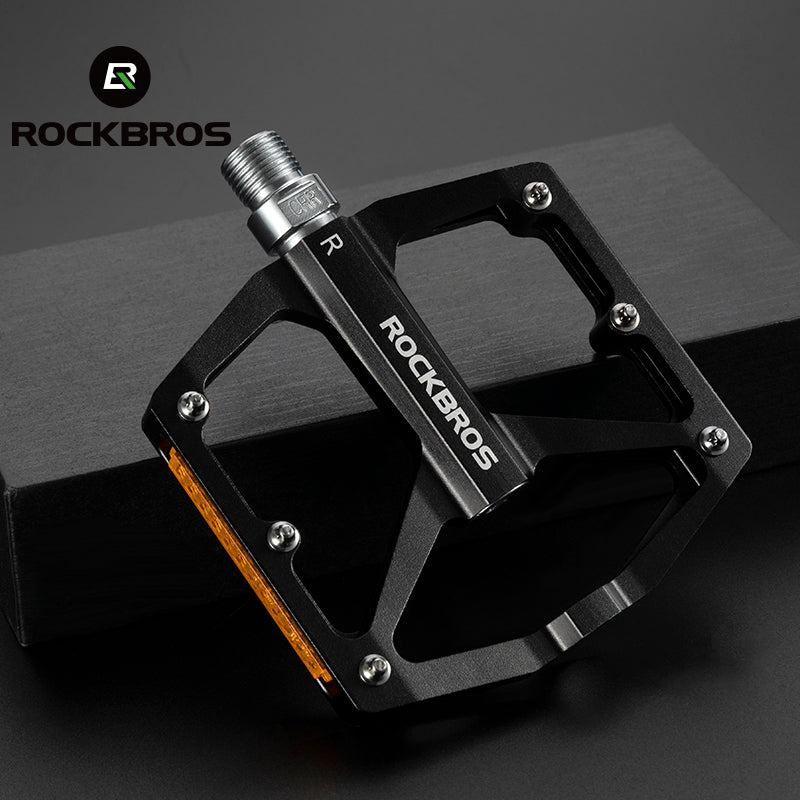 ROCKBROS Aluminium Alloy Non-Slip Reflective Bicycle Pedals For MTB Mountain Road Bike
