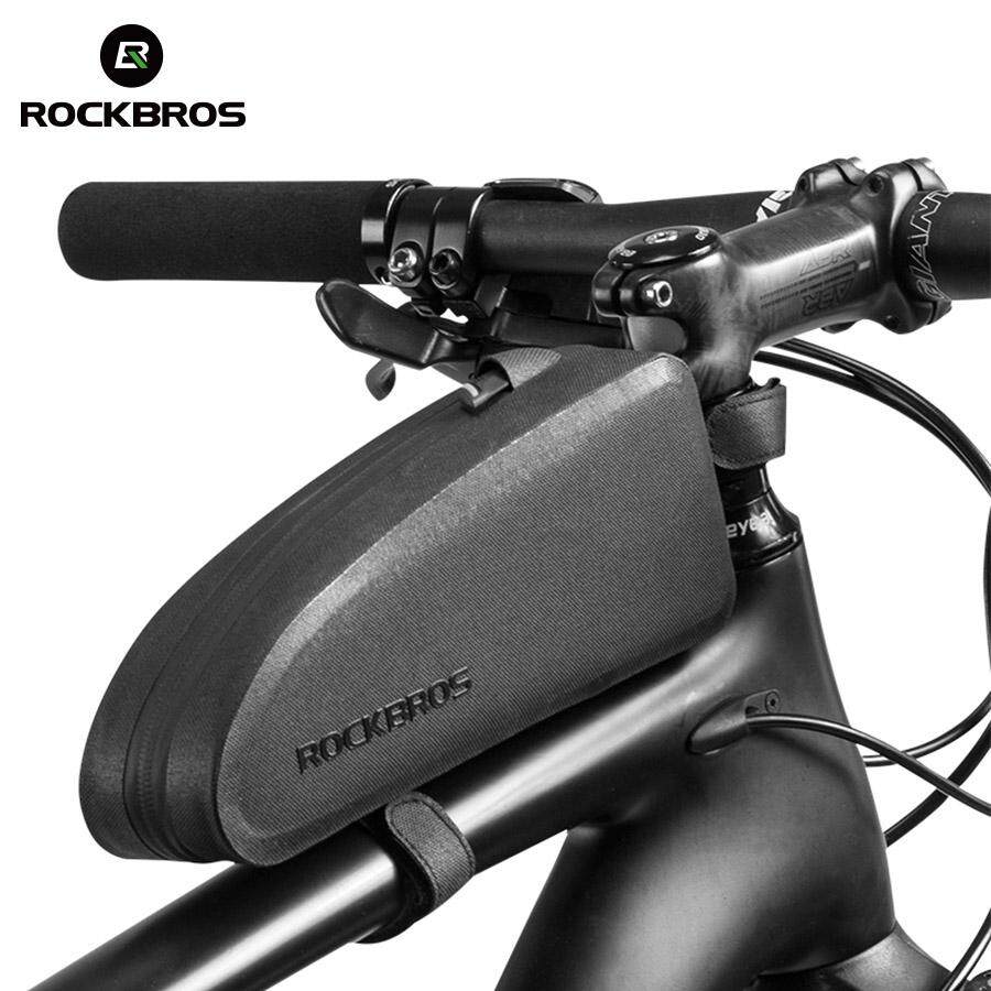 Rockbros-Bike Top Tube Bag Front Frame Bag Waterproof Nylon Black Bicycle Cycling Bag