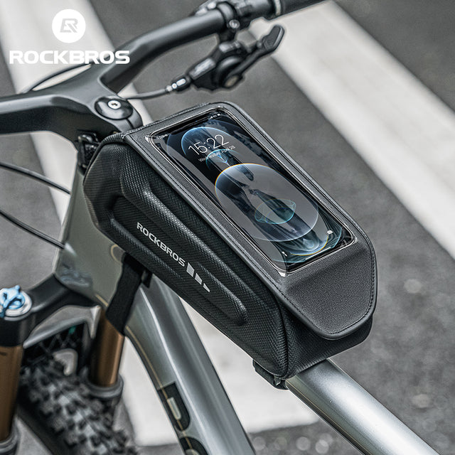 ROCKBROS Waterproof Bike Front Frame Tube Bag Cycling Phone Holder Bag 1.7L