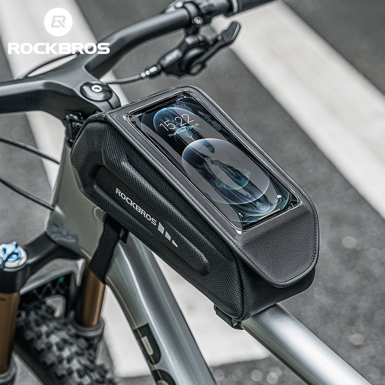 ROCKBROS Waterproof Bike Front Frame Tube Bag Cycling Phone Holder Bag 1.7L