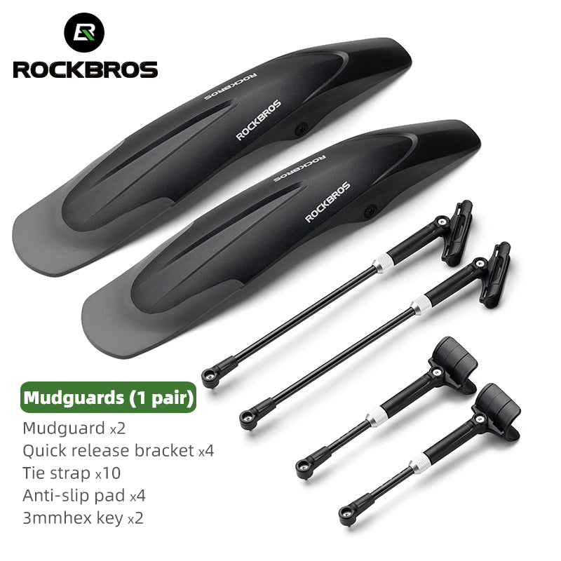ROCKBROS Mountain Bike Front&Rear Fenders 26-29 inch MTB Mudguard Adjustable Quick Release