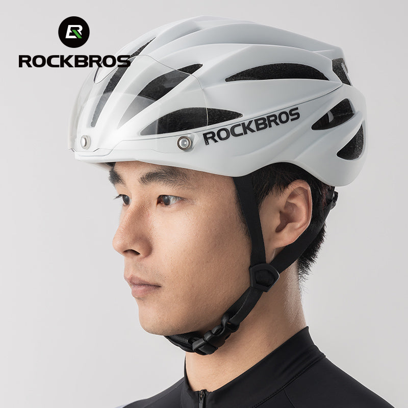 ROCKBROS Cycling Safety Helmet With Removable Goggles