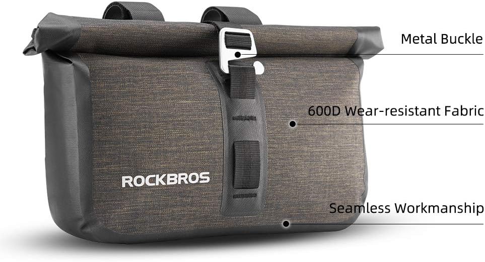 RockBros Roll Handlebar Bag: Large Capacity Top Tube Frame Bag (5-6L)