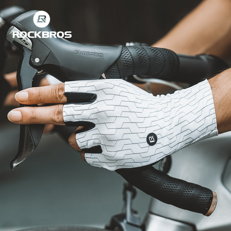 ROCKBROS Mountain Road Cycling Fingerless Gloves Shockproof Breathable Non-Slip