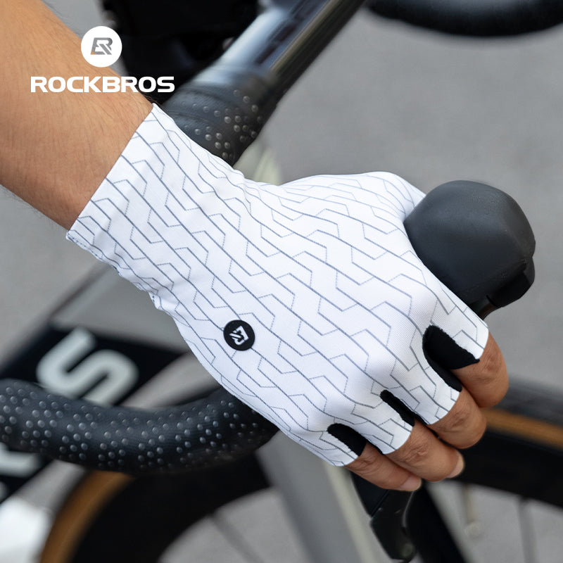 ROCKBROS Mountain Road Cycling Fingerless Gloves Shockproof Breathable Non-Slip