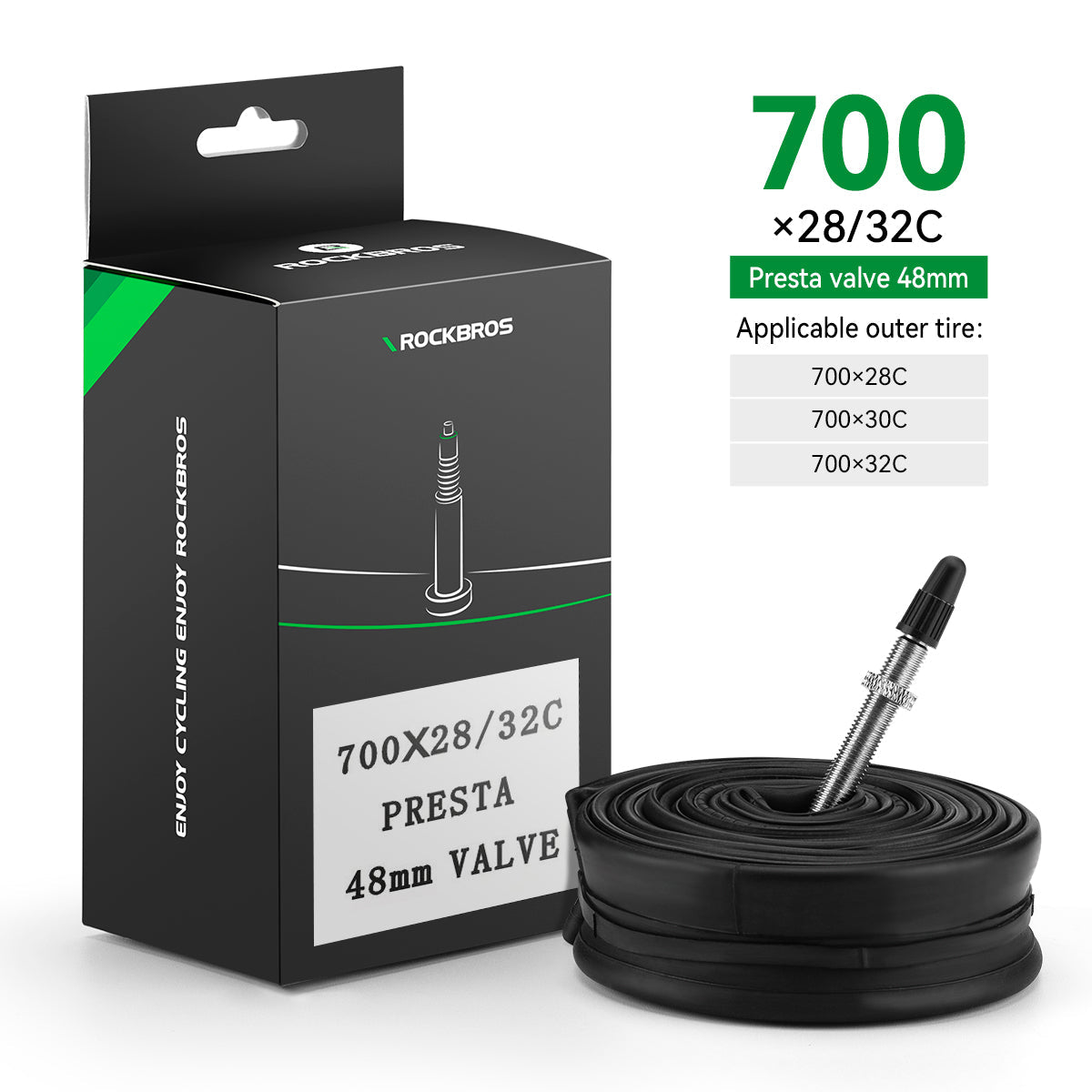 rockbros mtb and road bike inner tube for reliable cycling
#option_Road Bike 700x28/32C presta48mm