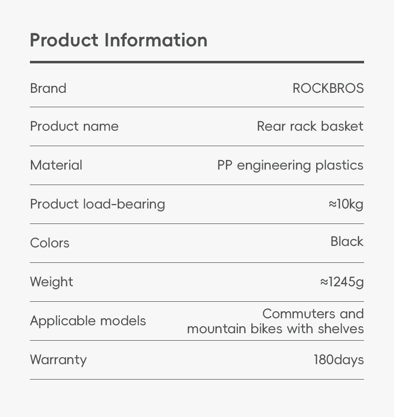 ROCKBROS Rear Shelf Basket Practical Durable Big Capacity Anti-Extrusion Portable Strong Resilience Pet Vegetable Rear Basket Frame Telescopic Cover Commuter Bike MTB