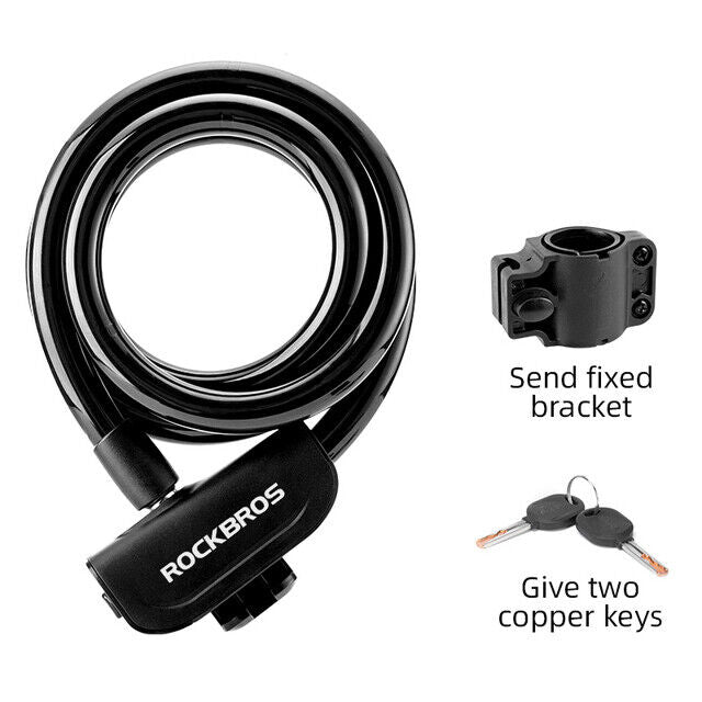 ROCKBROS MTB Bicycle Bike Cable Lock With Bracket 1.1M