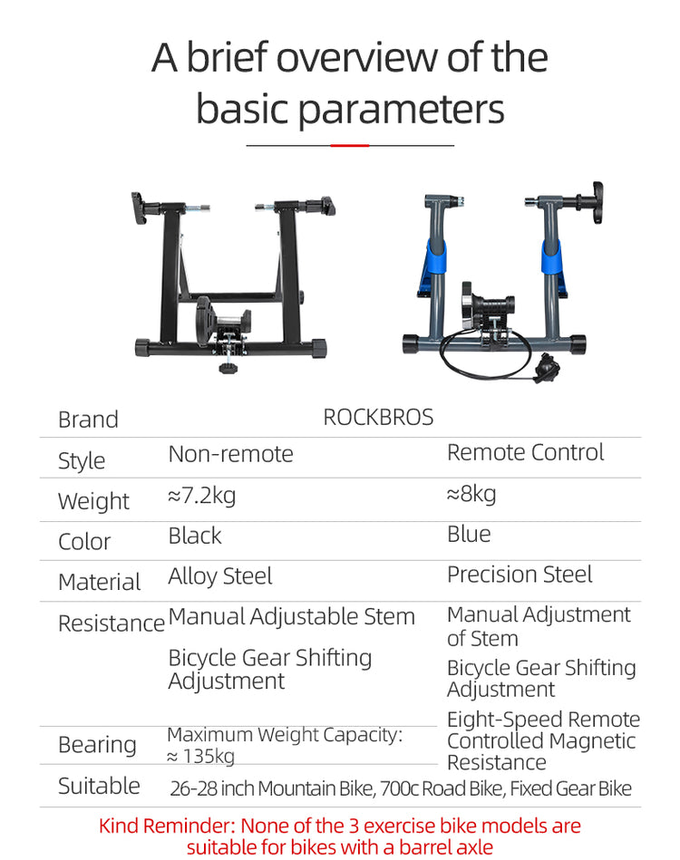 ROCKBROS-Bike Trainer Stand for Indoor Riding Bicycle Exercise Magnetic Stand