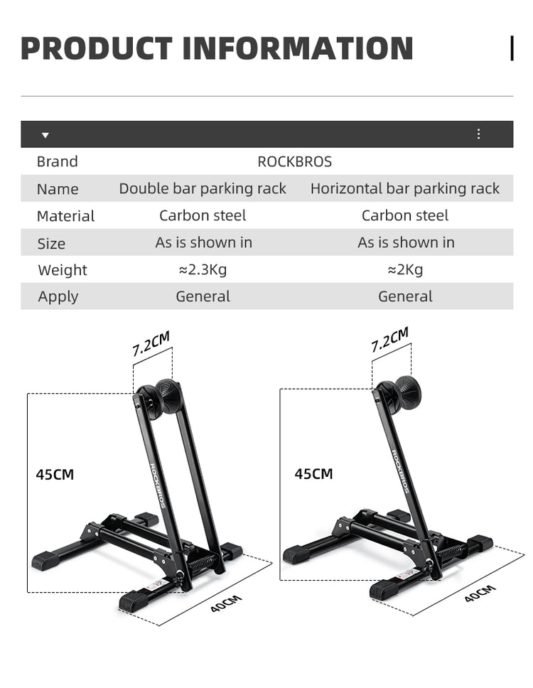 ROCKBROS Foldable Floor Bike Stand for Garage