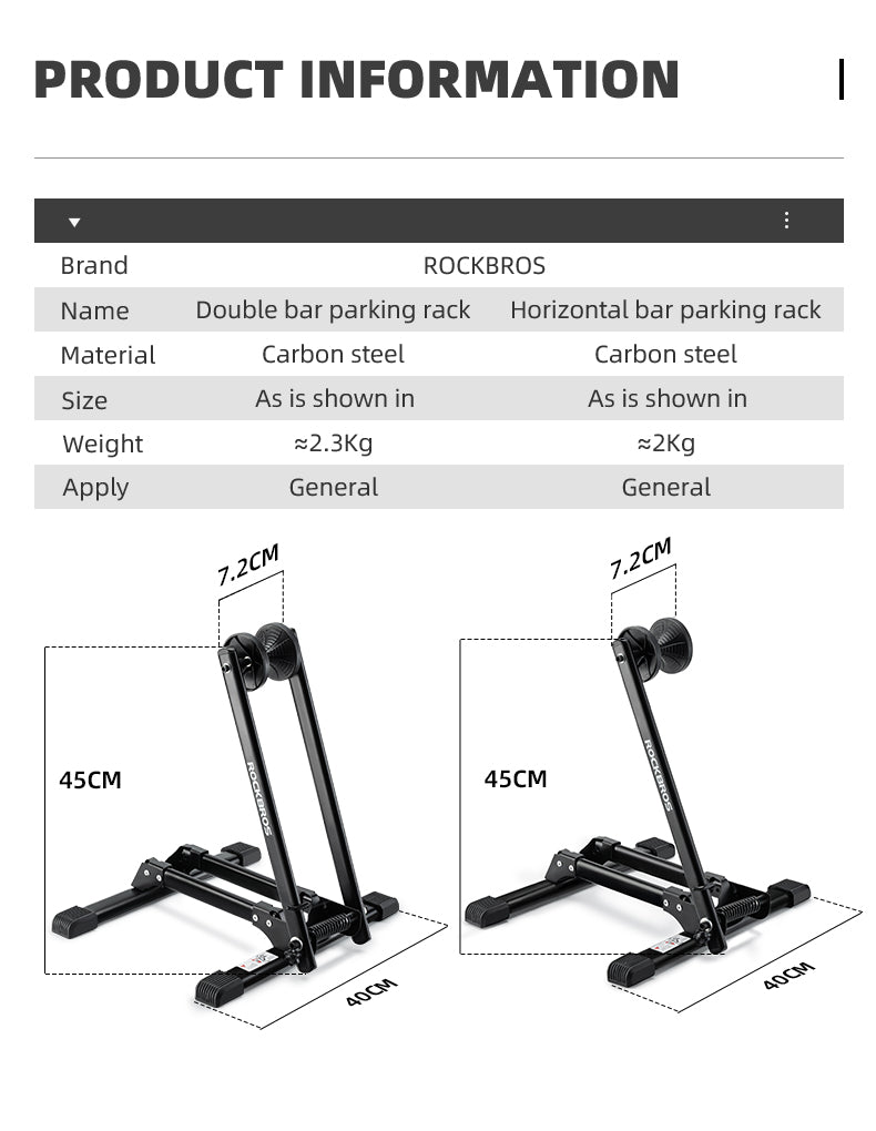 ROCKBROS Foldable Floor Bike Stand for Garage