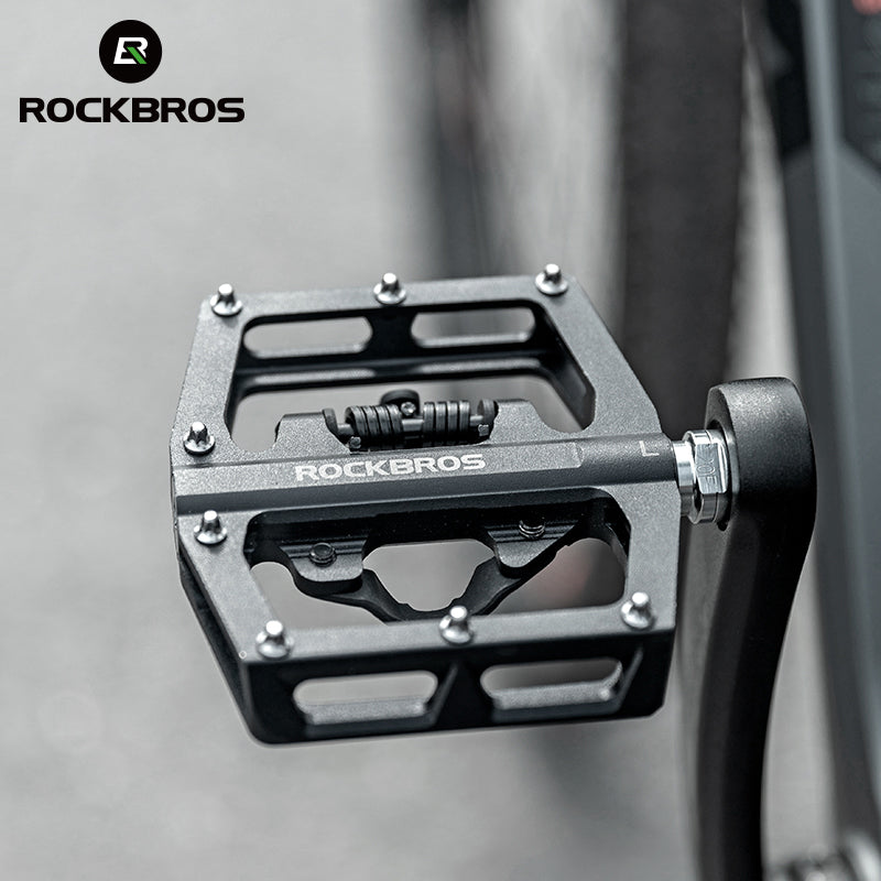 ROCKBROS Multi-Function Clipless Flat Bike Pedals in Black (Pair)