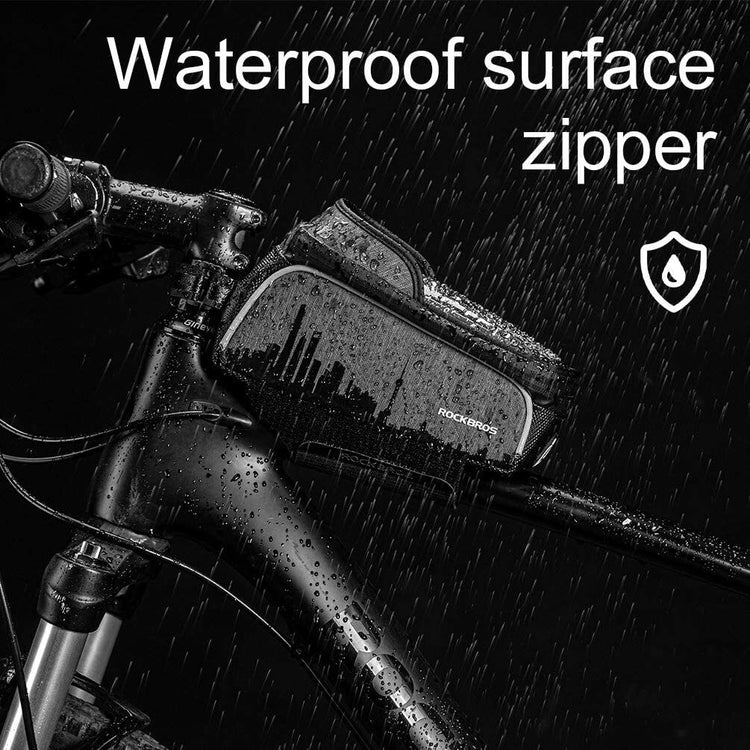 ROCKBROS Mobile Phone Bag Bike Bicycle Cycling Frame Bag Waterproof Touch Screen Fit 6.5in