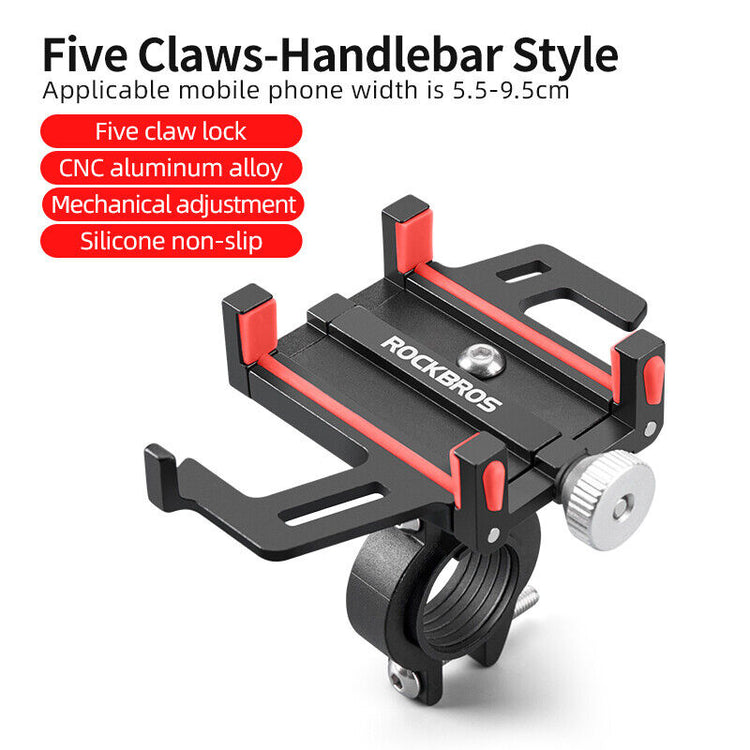 ROCKBROS Aluminium Bike Handlebar Phone Holder Adjustable