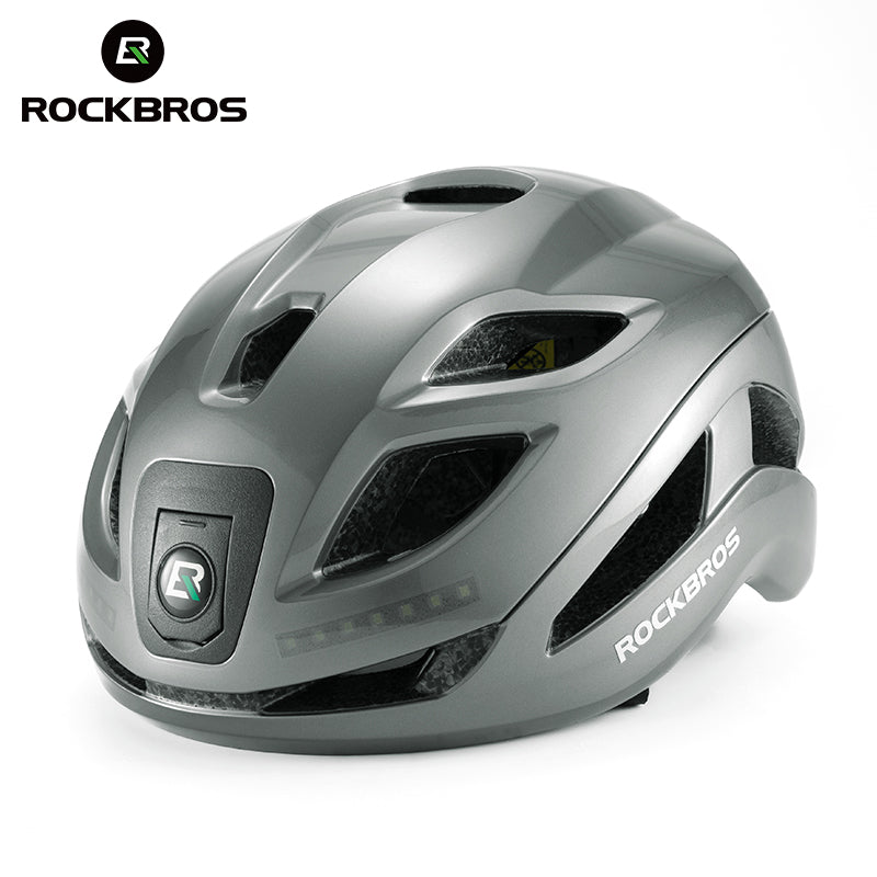 ROCKBROS Cycling Safety Helmet With Warning Lights USB-C Rechargeable