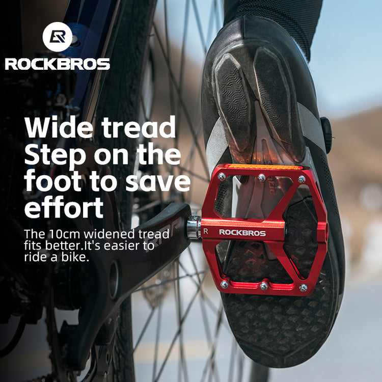 ROCKBROS Aluminium Alloy Non-Slip Reflective Bicycle Pedals For MTB Mountain Road Bike