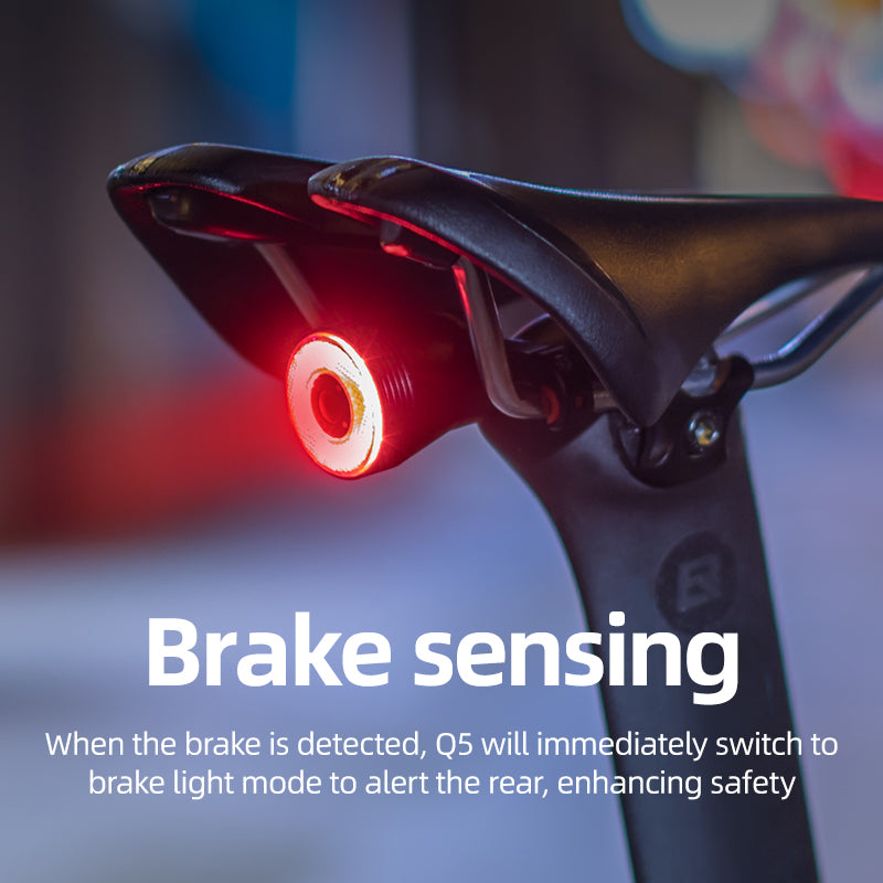 ROCKBROS 1000 Lumen Front Bike Light V9M-1000 + Bicycle Smart Brake & Tail Light Q5