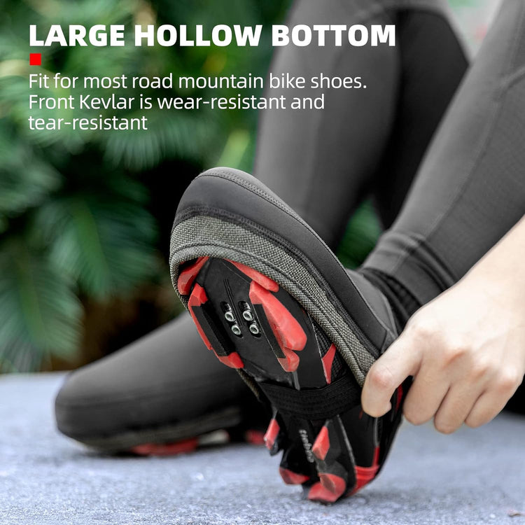 ROCKBROS Cycling Thermal Shoe Covers Windproof Waterproof Wear-Resistant Half Palm Shoe Cover