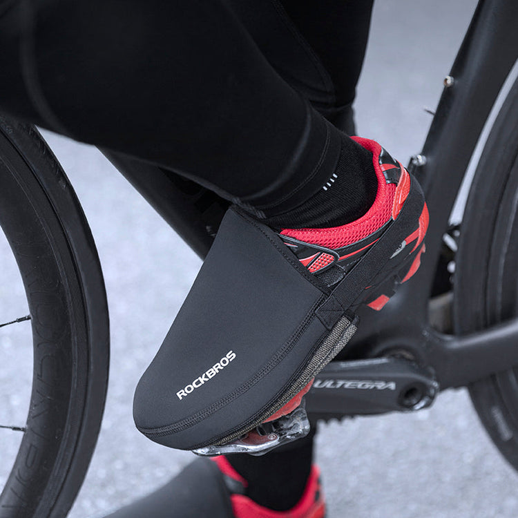 ROCKBROS Cycling Thermal Shoe Covers Windproof Waterproof Wear-Resistant Half Palm Shoe Cover