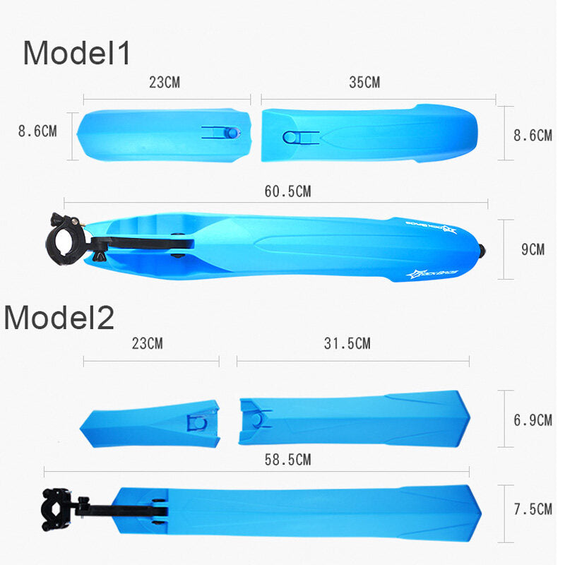 ROCKBROS MTB Bicycle Fender Front Rear Fender With LED Rear Light Bike Wings Mudguard Cycling Mountain