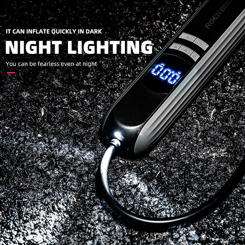 ROCKBROS Electric Bike Pump with Digital Display Schrader/Presta Valve