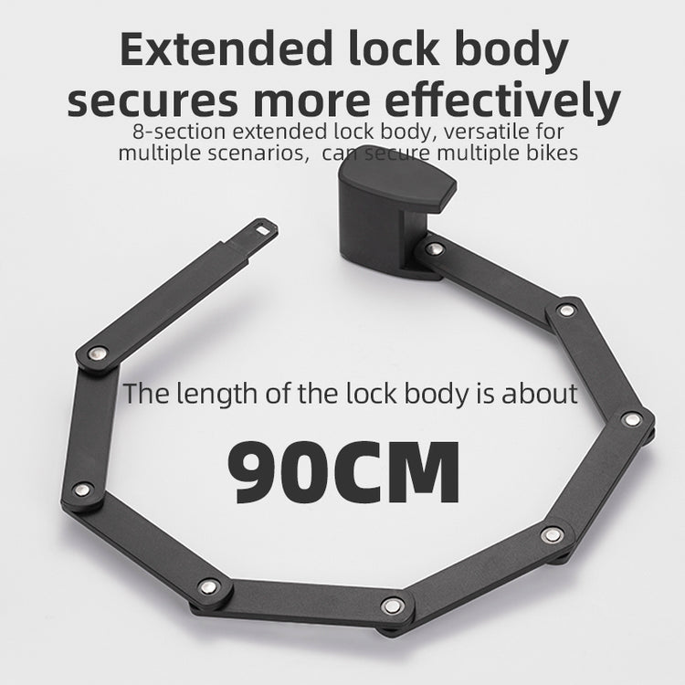 ROCKBROS Bicycle Lock Bike Smart Bluetooth Fingerprint Folding Locks MTB Waterproof Anti-Thief Manganese Steel Locks For Cycling