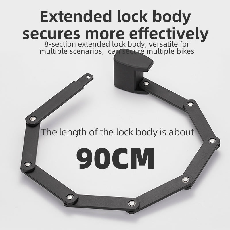 ROCKBROS Bicycle Lock Bike Smart Bluetooth Fingerprint Folding Locks MTB Waterproof Anti-Thief Manganese Steel Locks For Cycling