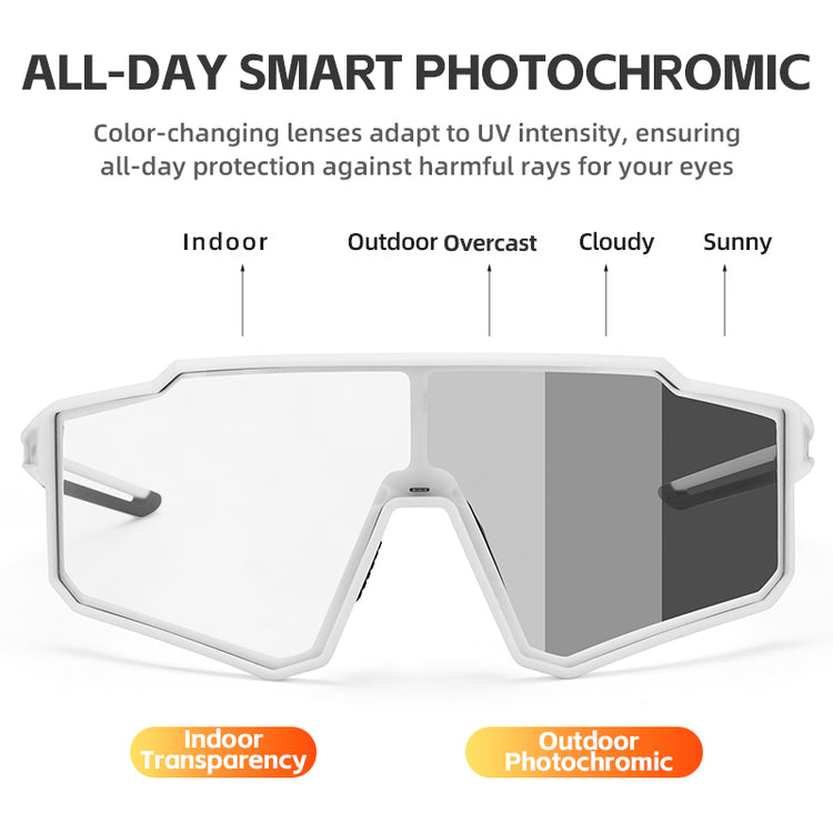 ROCKBROS Cycling Sunglasses Photochromic/Polarised Bicycle Riding Sports Glasses UV400