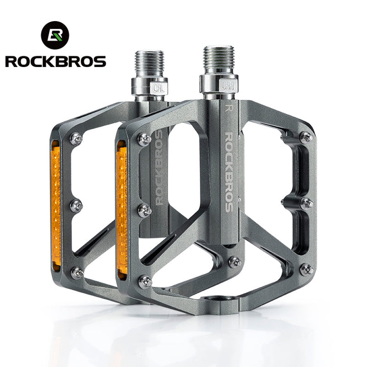 ROCKBROS Aluminium Alloy Non-Slip Reflective Bicycle Pedals For MTB Mountain Road Bike