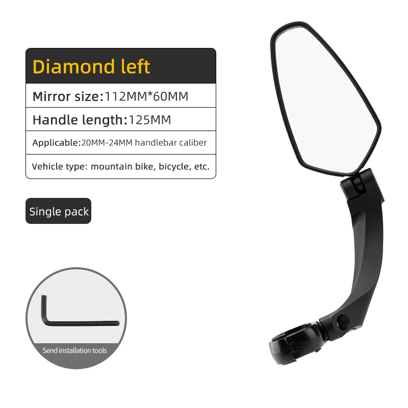 ROCKBROS Bike Handlebar Rear View Mirror 360° Rotation Adjustable