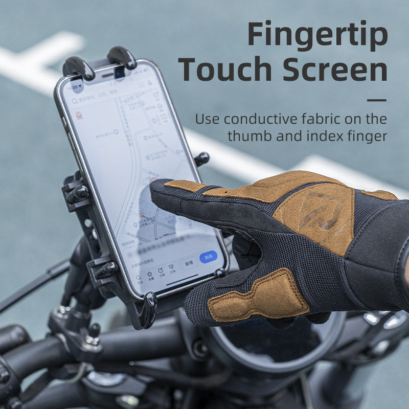 ROCKBROS Motorcycle Long Finger Gloves Touch Screen Non-Slip SBR Padded Riding Gloves Unisex