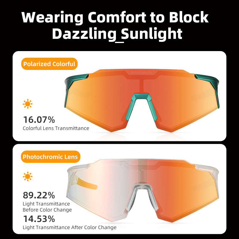 ROCKBROS Photochromic Goggle Cycling Sunglasses Sport Road Mountain Bike Glasses