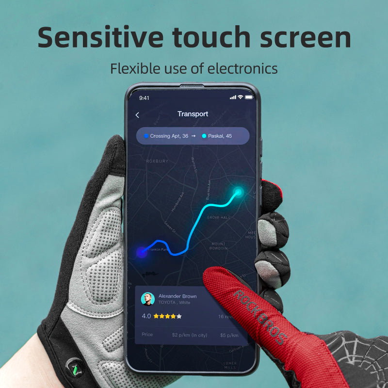Rockbros-Full Finger Cycling Gloves Touchscreen Gloves  Full Finger Sports Gloves Running Gloves