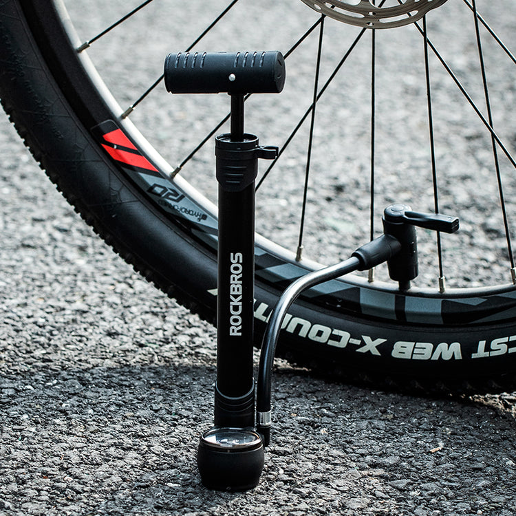ROCKBROS Bicycle Bike Foot Pump With Gauge 120PSI Presta/Schrader Valve