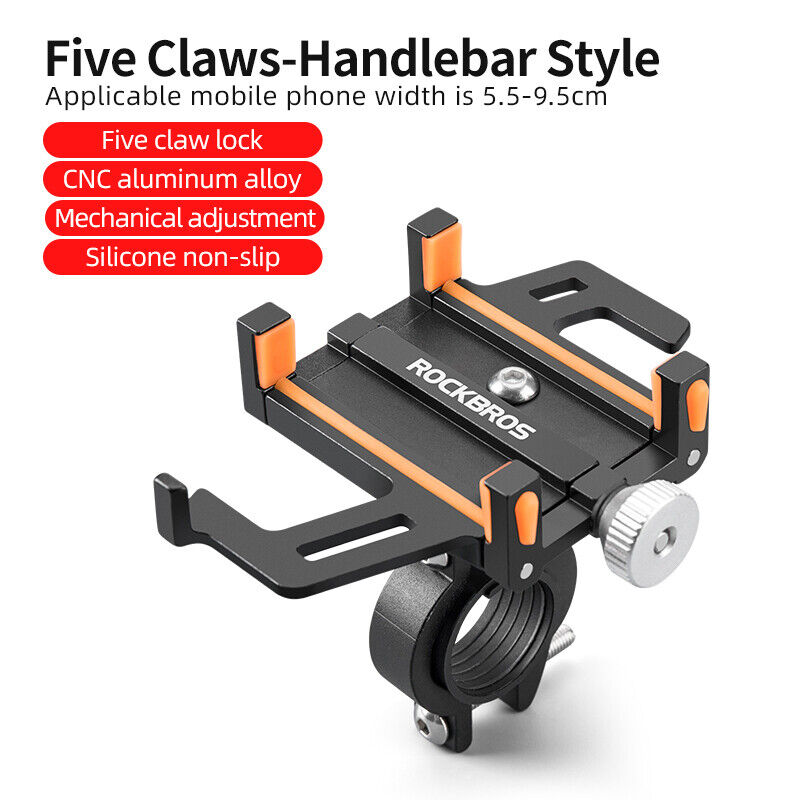 ROCKBROS Aluminium Bike Handlebar Phone Holder Adjustable