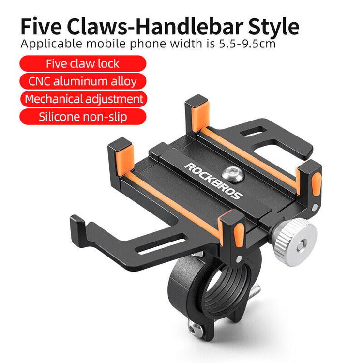 ROCKBROS Aluminium Bike Handlebar Phone Holder Adjustable