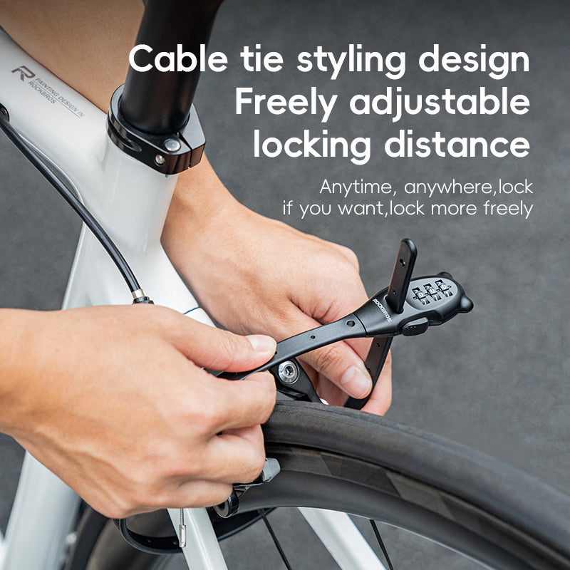 ROCKBROS 3-digit Password Tie Helmet Lock Multipurpose Bicycle Electric Scooter Motorcycle Portable Anti-theft Bike Accessories