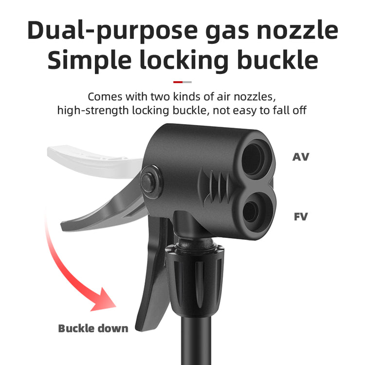 ROCKBROS Universal Pump 80PSI Aluminum Alloy Air Inflator Foot Bike Pump Gauge