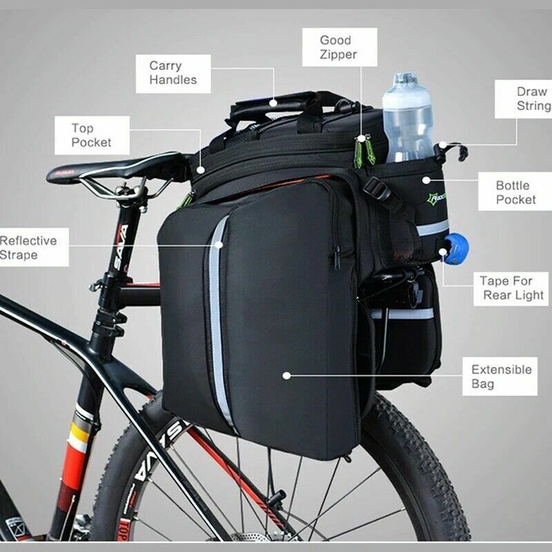 ROCKBROS Bicycle Pannier Bike Bag with Extendable Compartments